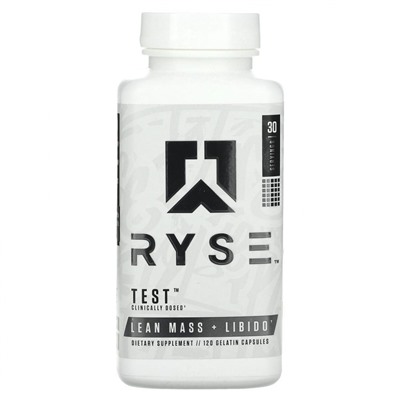 Ryse Supps, Test, безжировая масса и либидо, 120 желатиновых капсул