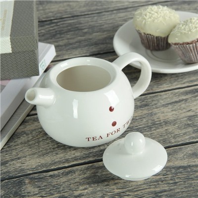 УЦЕНКА Набор керамический чайный «Чай для двоих», 3 предмета: чайник 400 мл, 2 чашки 200 мл