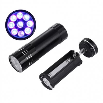 Ультрафиолетовый фонарик LED для сушки гель лака, уф-клея, уф-смолы 5 Вт серебро