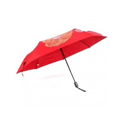 Зонт женский ТриСлона-L 3768 К,  R=58см,  суперавт;  7спиц,  3слож,  полиэстер,  красный 228127