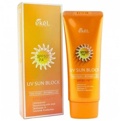 Ekel Крем солнцезащитный с экстрактом алоэ и витамином E - UV sun block SPF50/PA+++, 70мл