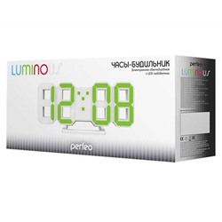 Часы-будильник Perfeo LED"LUMINOUS", белый корпус/красная подсветка (PF-663)