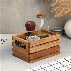 Подставка-органайзер для кухонных принадлежностей Adelica, с ручками и рейками, 17×12×9 см, дуб