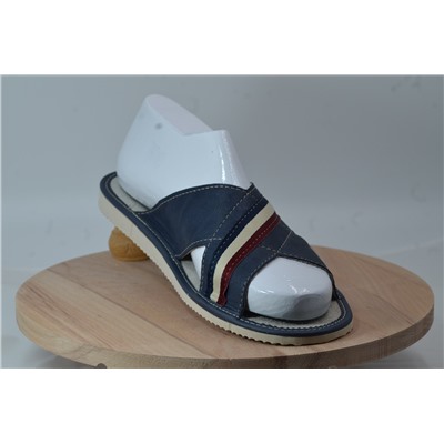 085-44  Обувь домашняя (Тапочки кожаные) размер 44 цвет темно-синий