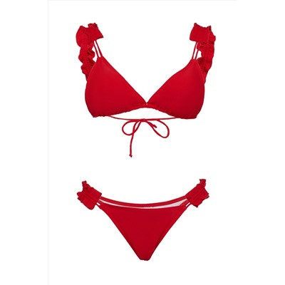 Купальник раздельный на завязках купальник с уплотненным лифом женский красный купальник "Тавира" Nothing But Love #818849