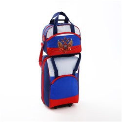 Чемодан на молнии, дорожная сумка, набор 2 в 1, цвет синий/триколор