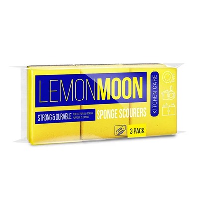 Губка для посуды 94*70*44 фреза 3шт Lemon Moon Арт. L007