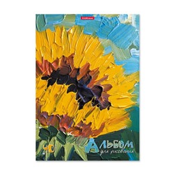 Альбом для рисования А4, 40 листов, блок 120 г/м², на клею, Erich Krause "Flowers", 100% белизна, твердая подложка
