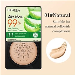 BIOAQUA  Крем тональный - Кушон BB ALOE VERA 99%  №01 натуральный  20г  (BQY-61961)