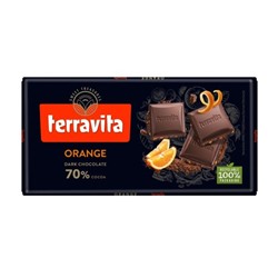 Горький шоколад Terravita 70% (апельсиновая цедра) 90 г