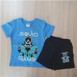 Костюм детский с шортами голубой "squid game"