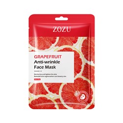 Тканевая маска для лица с экстрактом грейпфрута против морщин ZOZU Grapefruit Anti-wrinkle Face Mask, 25гр