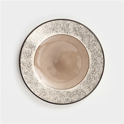 Тарелка керамическая "Алладин", 25 см, серая, 1 сорт, Иран