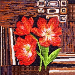 Рисунок на канве МАТРЕНИН ПОСАД арт.41х41 - 1267 Тюльпаны на ковре