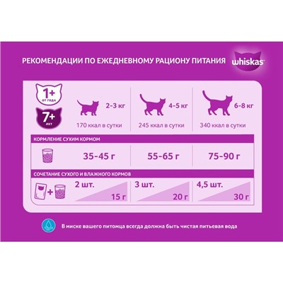 Сухой корм Whiskas для кошек, говядина, подушечки, 5 кг