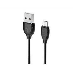 Дата-кабель USB 2.4A для micro USB Borofone BX19 TPE 1м (Black)
