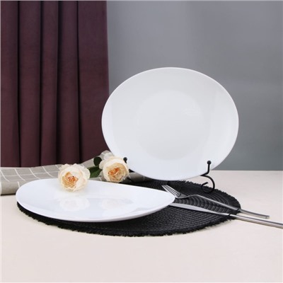 Тарелка обеденная Arya Home Ellipse, 6 шт, d=27 см, цвет белый