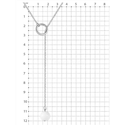 Колье из серебра с нат.белым агатом родированное 8340391483-65-10р