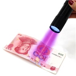 Фонарик Ультрафиолетовый  для проверки денег УФ детектор банкнот