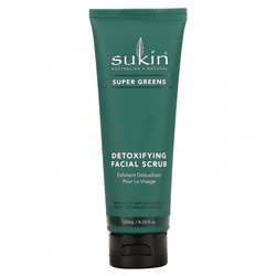 Sukin, Super Greens, детоксифицирующий скраб для лица, 125 мл (4,23 жидк. Унции)