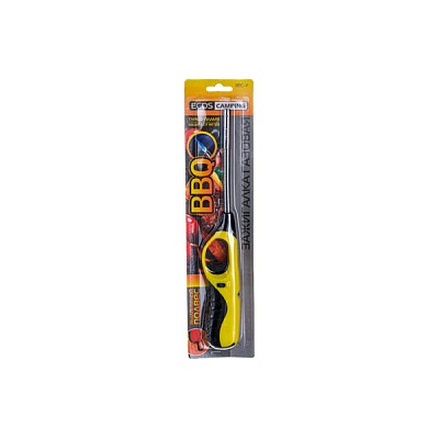 Зажигалка газовая BBQ ECOS 88С-Y, с газом, с защитой от ветра, желтая с черным