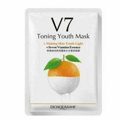Тканевая витаминная маска для лица с экстрактом апельсина «BIOAQUA V7», 30 г