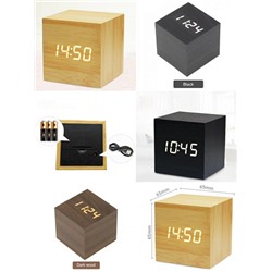 Настольные деревянные квадратные часы 6,5х6,5х6см