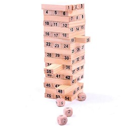 Настольная игра Башня - Jenga 54 блока с цифрами