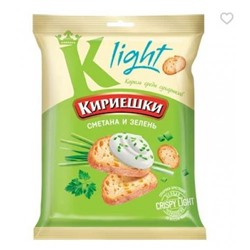 «Кириешки Light», сухарики со вкусом сметаны и зелени, 33 гр.  Халяль