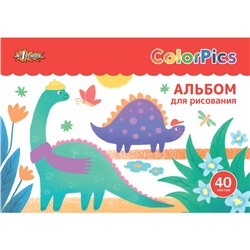 Альбом для рисования 1 School ColorPics 40 л. скрепка А4, 2шт/уп