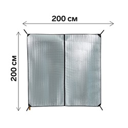 Пол для зимней палатки "СЛЕДОПЫТ", 2-х местный, 200 х 200 х 0.5 см, однослойный, полиэтилен вспененный