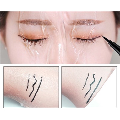 Стойкая подводка-фломастер в блестящем футляре QIC Waterproof Eyeliner