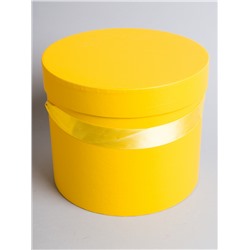 Коробка цилиндр 13.5х16.5см желтая