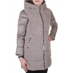 3010 BEIGE Пальто женское с ангорой QiHongYun