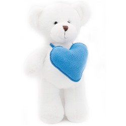 Мягкая игрушка Мишка Аха белоснежный 33 см с голубым сердцем 0913333S-60 в Самаре