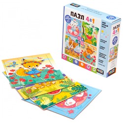 Пазл 4 в 1 4-6-9-12 эл Baby Games. Летние моменты. 07873 в Самаре