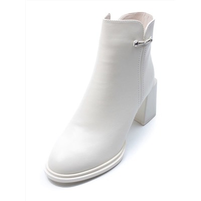 01-PCM330-2 WHITE Ботинки демисезонные женские (натуральная кожа, байка)