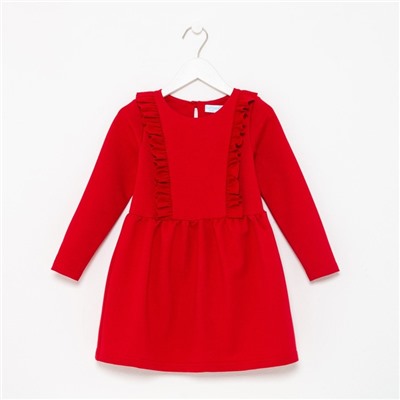 Платье для девочки с рюшей KAFTAN "Basic line", размер 30 (98-104), цвет красный