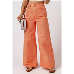 Оранжевые широкие джинсы прямого кроя