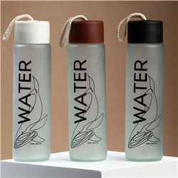 Бутылка для воды "WATER", стекло, цвет МИКС, 350 мл