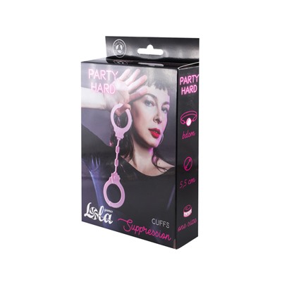 Силиконовые наручники Party Hard Suppression Pink 1167-03lola