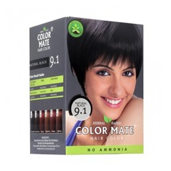 Color Mate Краска для волос, 5 пакетиков по 15г., натуральный черный цвет 9.1