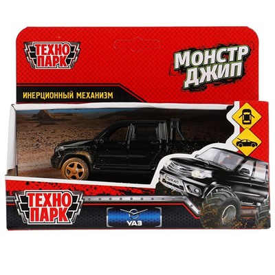 Модель PICKUP-12MUD-BK UAZ PICKUP МОНСТР ДЖИП 12 см черный Технопарк в коробке в Самаре