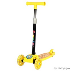 Самокат 3-х колесный SCOOTER Тигрёнок / 603 /уп 12/ жёлтый