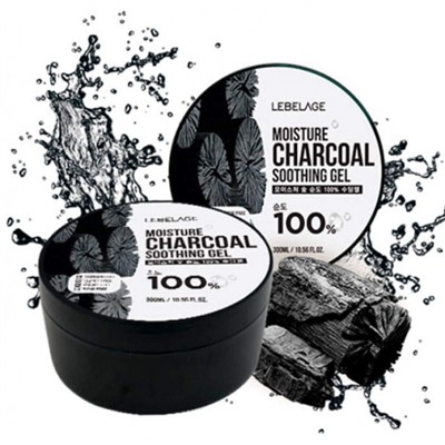 Lebelage Moisture Charcoal Purity 100% Soothing Gel Увлажняющий успокаивающий гель с углем, 300 мл