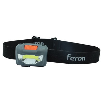 Фонарь налобный Feron TH2301 с аккумулятором 3W 1COB USB IP44, пластик