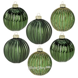 Набор стеклянных шаров Green Glance 6 см, 6 шт (Koopman)