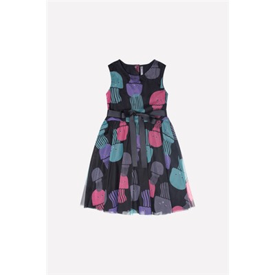 Платье  для девочки  К 5536/черный,медузы