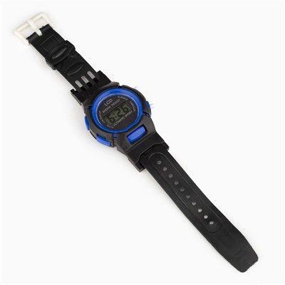 Часы наручные электронные детские "Спорт", ремешок силикон, l-23 см, синие
