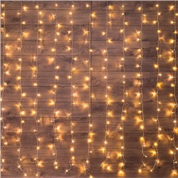 Гирлянда светодиодная Дождь 1,5x1 м, 96 LED, мерцание,Теплый белый, 235-026